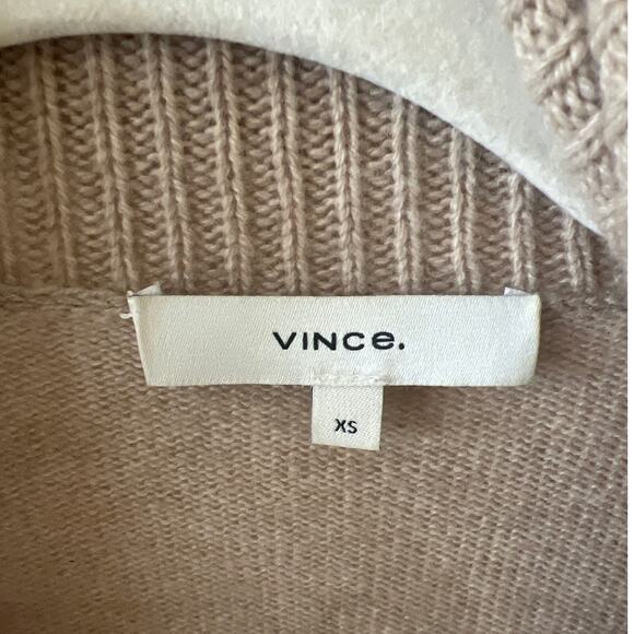 Vince Women's Tan Open Front Cardigan Cashmere Wool Size XS Cabincore Office - Picture 2 of 4